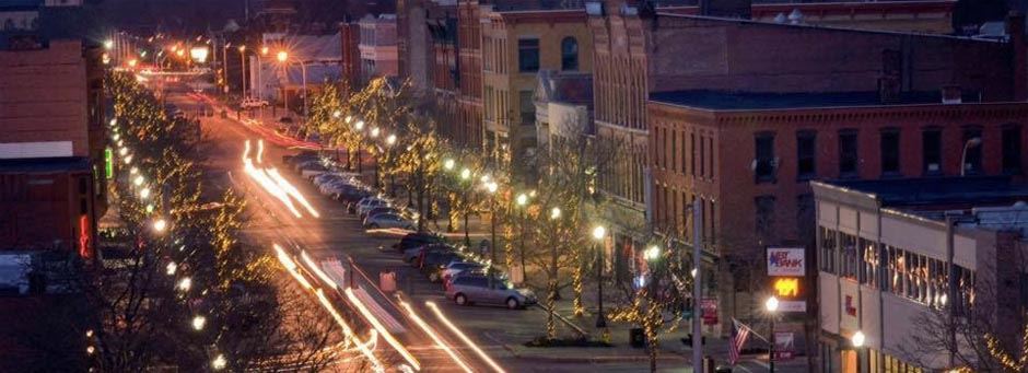 Cortland NY at Night